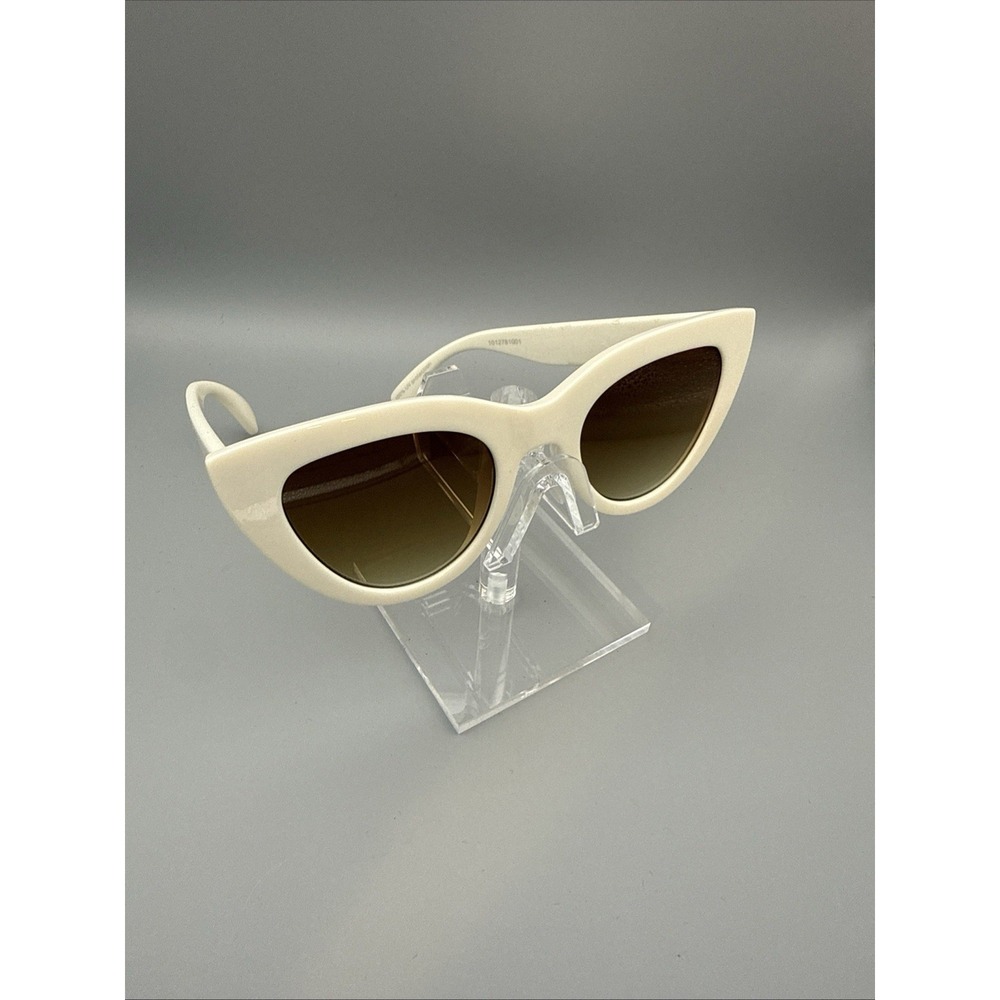 Beeline Authentic White Cat Eye RN131011 SunGlasses Polarized Green Lens- HOT